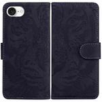 For iPhone SE 2024 Tiger Embossing Pattern Leather Phone Case(Black)