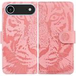 For iPhone 17 Air Tiger Embossing Pattern Leather Phone Case(Pink)