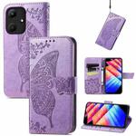 For Infinix Hot 30i Butterfly Love Flower Embossed Flip Leather Phone Case(Light Purple)