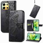 For Infinix Note 30i  Butterfly Love Flower Embossed Flip Leather Phone Case(Black)