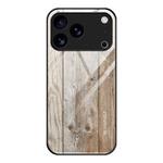 For iPhone 17 Pro Max Wood Grain Glass Phone Case(Grey)