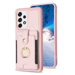 For Samsung Galaxy A53 BF27 Metal Ring Card Bag Holder Phone Case(Pink)