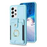 For Samsung Galaxy A53 BF27 Metal Ring Card Bag Holder Phone Case(Blue)