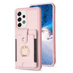 For Samsung Galaxy A13 5G / 4G BF27 Metal Ring Card Bag Holder Phone Case(Pink)