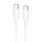 Borofone BX93 100W USB-C/Type-C to USB-C/Type-C Fast Charging Data Cable, Length: 1m(White)