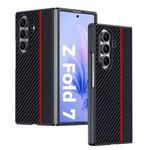 For Samsung Galaxy Z Fold7 Ultra-thin Carbon Fiber Texture Printing Phone Case(Black Red)