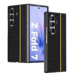 For Samsung Galaxy Z Fold7 Ultra-thin Carbon Fiber Texture Printing Phone Case(Black Yellow)
