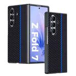 For Samsung Galaxy Z Fold7 Ultra-thin Carbon Fiber Texture Printing Phone Case(Black Blue)