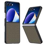 For Samsung Galaxy Z Flip7 Ultra-thin Carbon Fiber Texture Printing Phone Case(Gold)