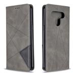 For LG K51 Rhombus Texture Horizontal Flip Magnetic Leather Case with Holder & Card Slots & Wallet(Grey)