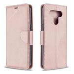 For LG K51 Litchi Texture Pure Color Horizontal Flip PU Leather Case with Holder & Card Slots & Wallet & Lanyard(Rose Gold)