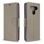 For LG K51 Litchi Texture Pure Color Horizontal Flip PU Leather Case with Holder & Card Slots & Wallet & Lanyard(Grey)