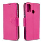 For Huawei P Smart (2020) Litchi Texture Pure Color Horizontal Flip PU Leather Case with Holder & Card Slots & Wallet & Lanyard(Rose Red)