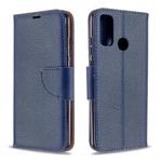For Huawei P Smart (2020) Litchi Texture Pure Color Horizontal Flip PU Leather Case with Holder & Card Slots & Wallet & Lanyard(Dark Blue)