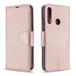 For Huawei Y6P Litchi Texture Pure Color Horizontal Flip PU Leather Case with Holder & Card Slots & Wallet & Lanyard(Rose Gold)