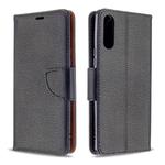 For Sony Xperia L4 Litchi Texture Pure Color Horizontal Flip PU Leather Case with Holder & Card Slots & Wallet & Lanyard(Black)