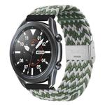 For Huawei Watch 4 / 4 Pro Nylon Braided Metal Buckle Watch Band(W White Green)