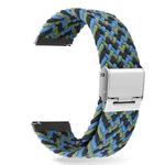 For Huawei Watch 4 / 4 Pro Nylon Braided Metal Buckle Watch Band(W Black Blue Green)