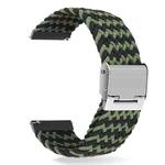 For Huawei Watch 4 / 4 Pro Nylon Braided Metal Buckle Watch Band(W Black Green)