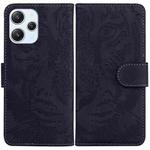 For Xiaomi Redmi 12 Tiger Embossing Pattern Leather Phone Case(Black)