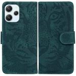 For Xiaomi Redmi 12 Tiger Embossing Pattern Leather Phone Case(Green)