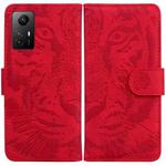 For Xiaomi Redmi Note 12S Tiger Embossing Pattern Leather Phone Case(Red)