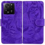 For Xiaomi 13T / 13T Pro / Redmi K60 Ultra Tiger Embossing Pattern Leather Phone Case(Purple)