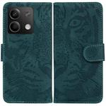 For Xiaomi Redmi Note 13 5G Tiger Embossing Pattern Leather Phone Case(Green)