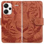 For Xiaomi Redmi Note 13 Pro+ 5G Tiger Embossing Pattern Leather Phone Case(Brown)