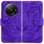 For Xiaomi Redmi A3 Tiger Embossing Pattern Leather Phone Case(Purple)