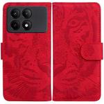 For Xiaomi Redmi K70E / Poco X6 Pro Tiger Embossing Pattern Leather Phone Case(Red)