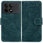 For Xiaomi Redmi K70E / Poco X6 Pro Tiger Embossing Pattern Leather Phone Case(Green)