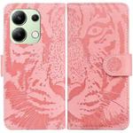 For Xiaomi Redmi Note 13 4G Global Tiger Embossing Pattern Leather Phone Case(Pink)