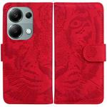 For Xiaomi Redmi Note 13 Pro 4G Tiger Embossing Pattern Leather Phone Case(Red)