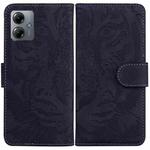 For Motorola Moto G14 Tiger Embossing Pattern Leather Phone Case(Black)