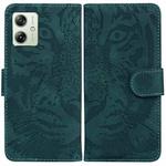 For Motorola Moto G54 Tiger Embossing Pattern Leather Phone Case(Green)