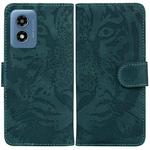 For Motorola Moto G Play 4G 2024 Tiger Embossing Pattern Leather Phone Case(Green)