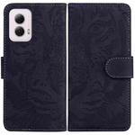 For Motorola Moto G Power 5G 2024 Tiger Embossing Pattern Leather Phone Case(Black)