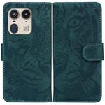 For Motorola Edge 50 Ultra Tiger Embossing Pattern Leather Phone Case(Green)