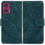 For Motorola Edge 50 Fusion Tiger Embossing Pattern Leather Phone Case(Green)