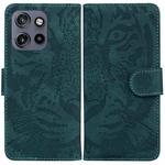 For Motorola Edge 50 Neo 5G Global Tiger Embossing Pattern Leather Phone Case(Green)