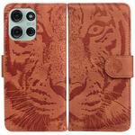 For Motorola Moto G75 5G Tiger Embossing Pattern Leather Phone Case(Brown)