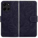 For Motorola Moto G 5G 2025 Tiger Embossing Pattern Leather Phone Case(Black)