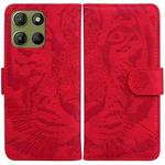 For Motorola Moto G15 Tiger Embossing Pattern Leather Phone Case(Red)