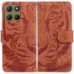 For Motorola Moto G15 Tiger Embossing Pattern Leather Phone Case(Brown)