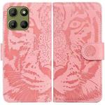 For Motorola Moto G15 Tiger Embossing Pattern Leather Phone Case(Pink)