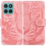 For Motorola Edge 60 Fusion / Edge 5G 2025 Tiger Embossing Pattern Leather Phone Case(Pink)