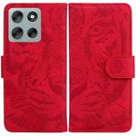 For Motorola Moto G56 5G / G66j 5G / G66y 5G Tiger Embossing Pattern Leather Phone Case(Red)