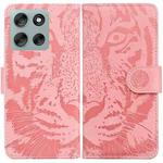 For Motorola Moto G56 5G / G66j 5G / G66y 5G Tiger Embossing Pattern Leather Phone Case(Pink)