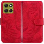 For Motorola Moto G86 5G Tiger Embossing Pattern Leather Phone Case(Red)